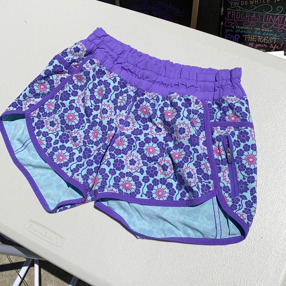 Purple flowery shorts